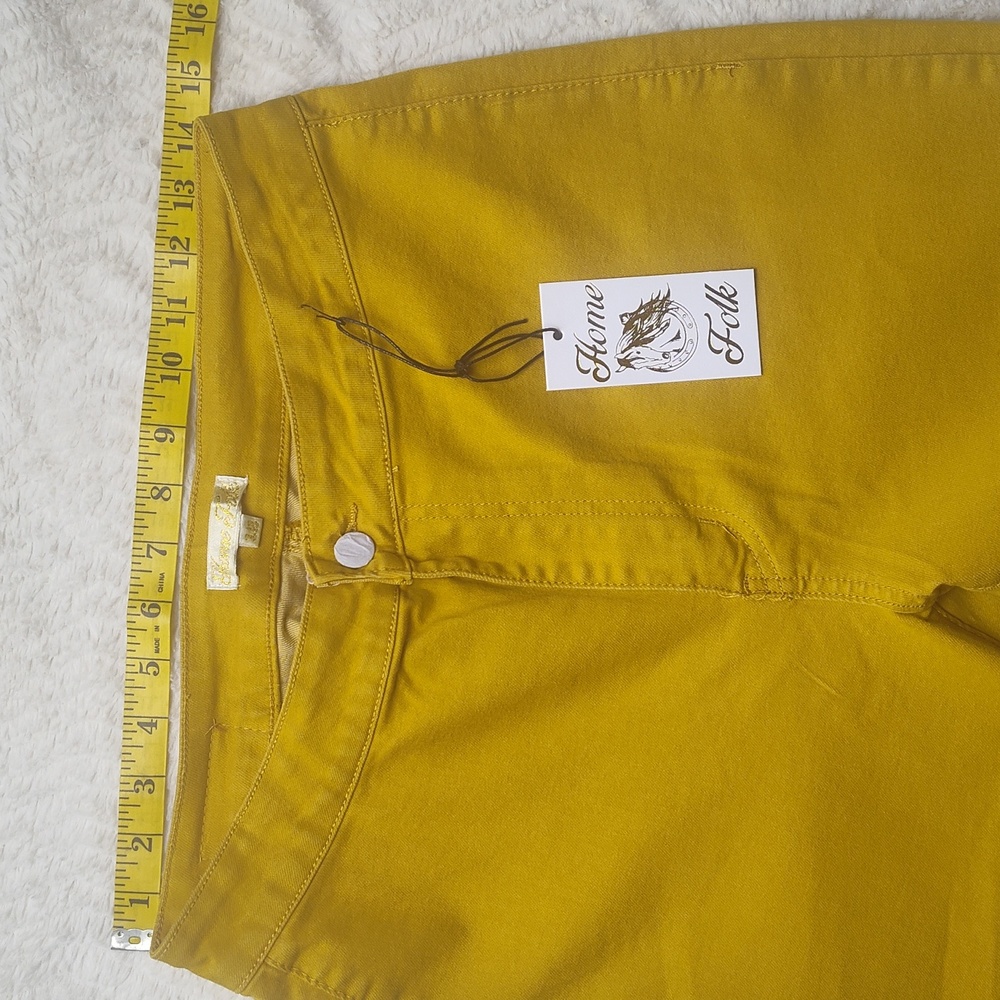 Home Folk Mustard Yellow Wide Flare Women's Pants Size 12 NWT Bell bottom - Picture 8 of 16